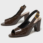 Marlowe Croc Slingback Heels