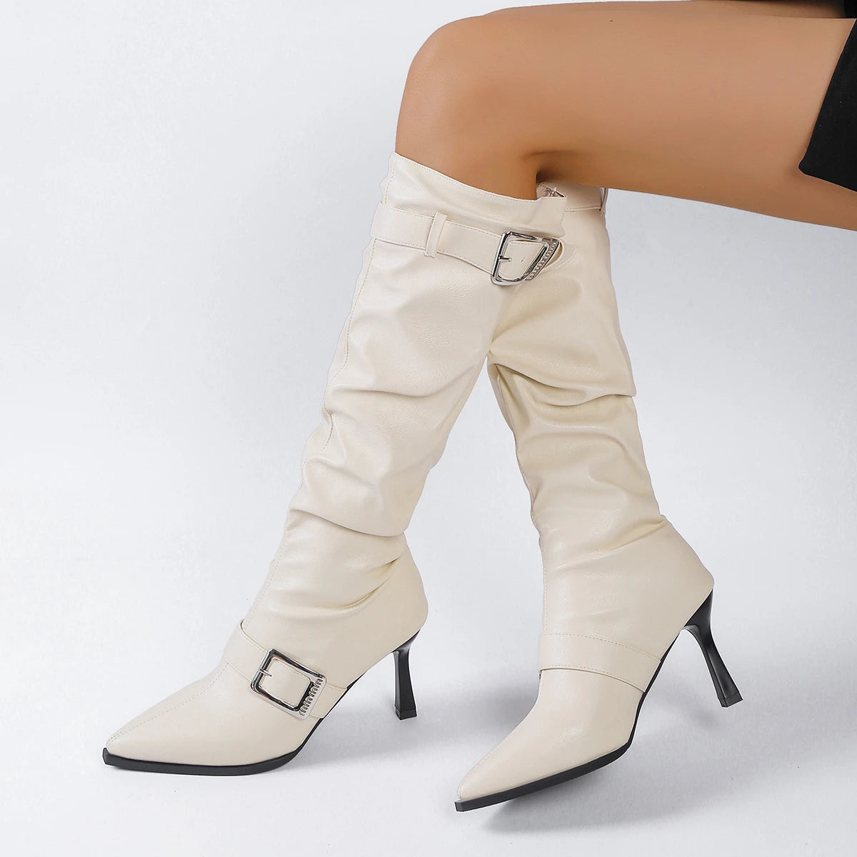 The Sloane Buckle Knee-High Boots
