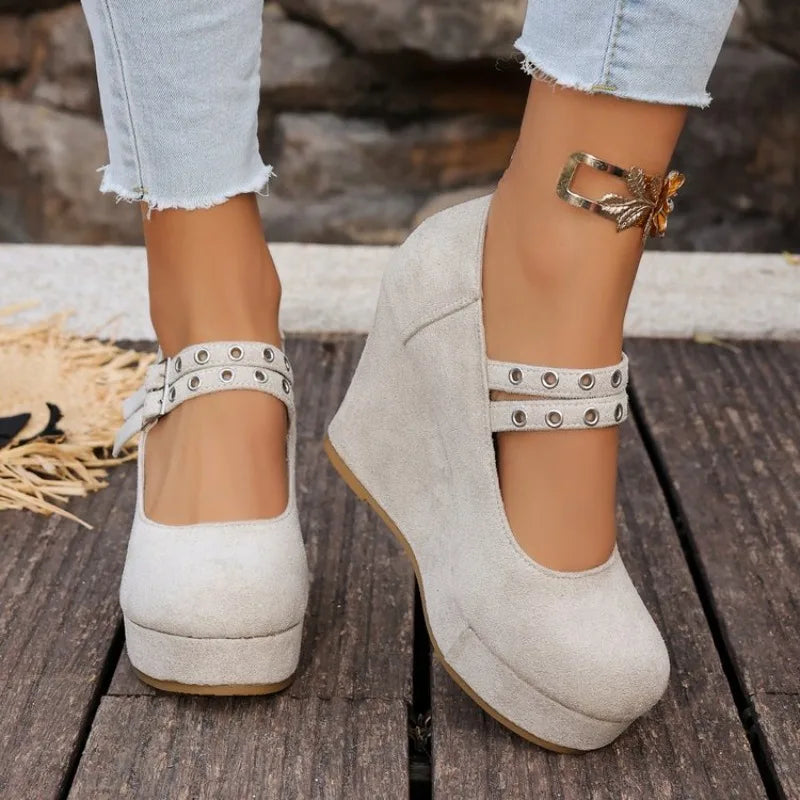 Sadie Double Buckle Wedge