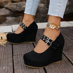 Sadie Double Buckle Wedge