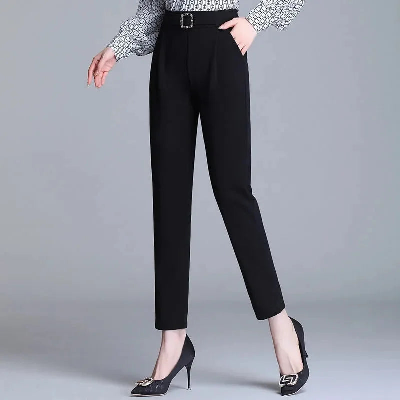 Ayla High-Waist Buckle Pants