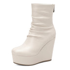 Selene Ruched Platform Wedges