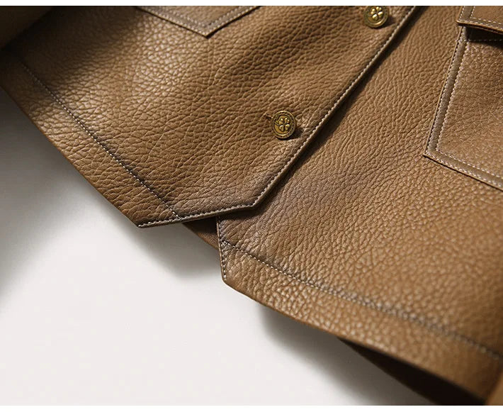 Elena Cropped Vegan Leather Jacket