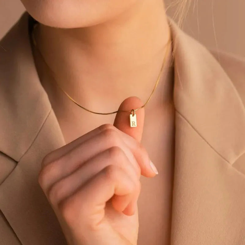 Nova Engraved Initial Necklace