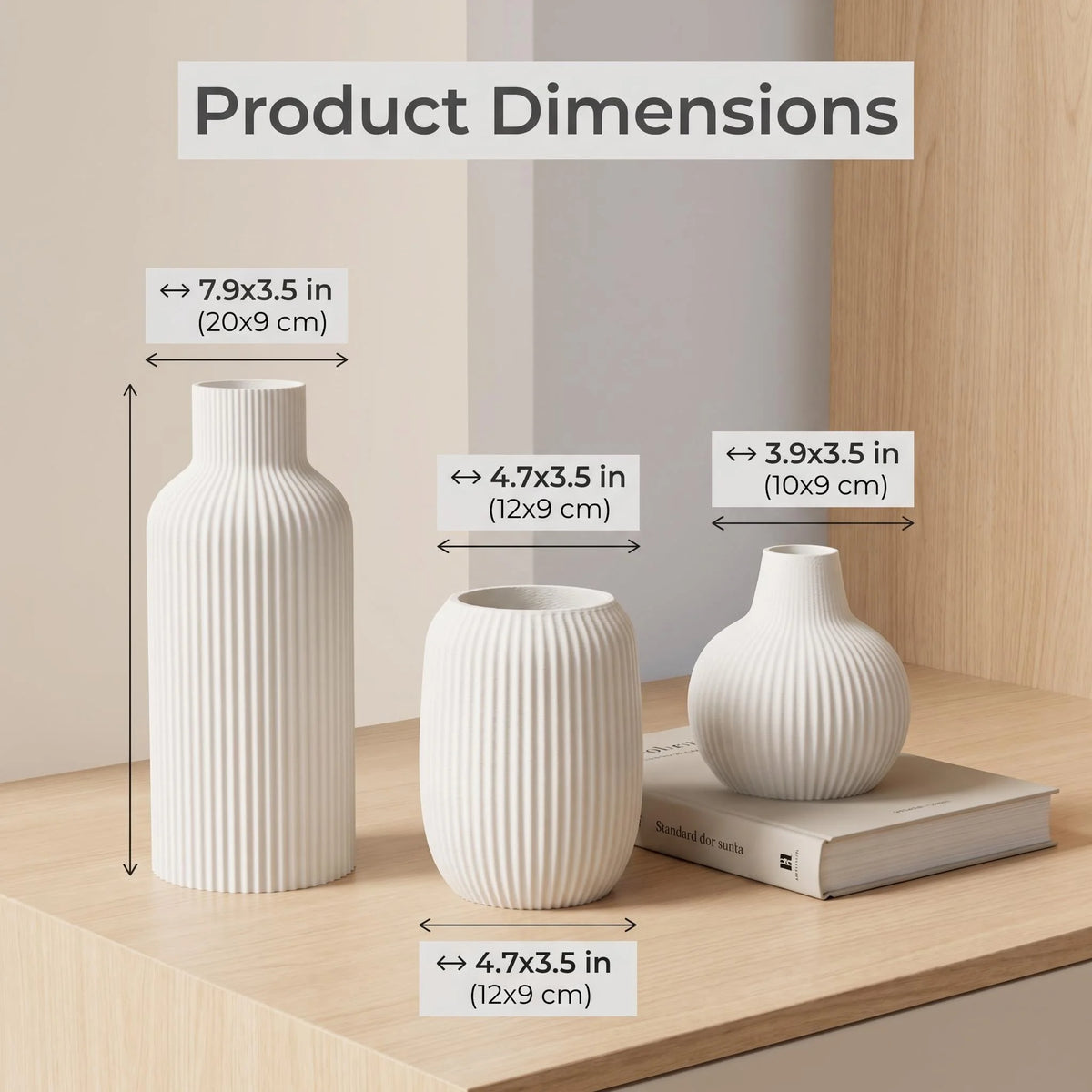 The Novella Ribbed Vase Set