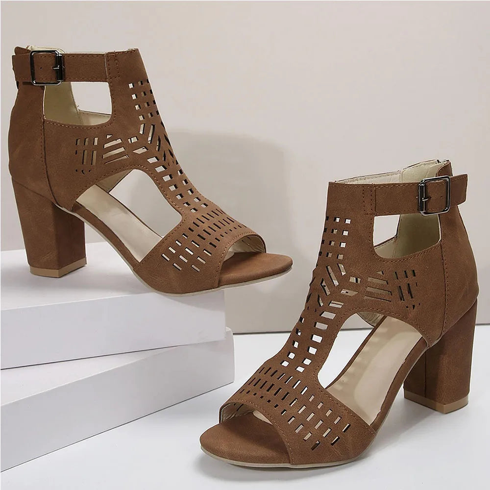 Reba Charm Peep Toe Heels