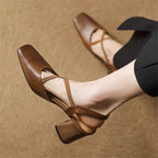 Hazel Cross-Strap Block Heel Slingback
