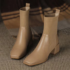 Claire Knit Block Heel Boot