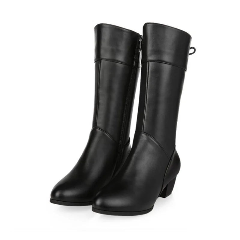 Clara Mid-Calf Leather Boots