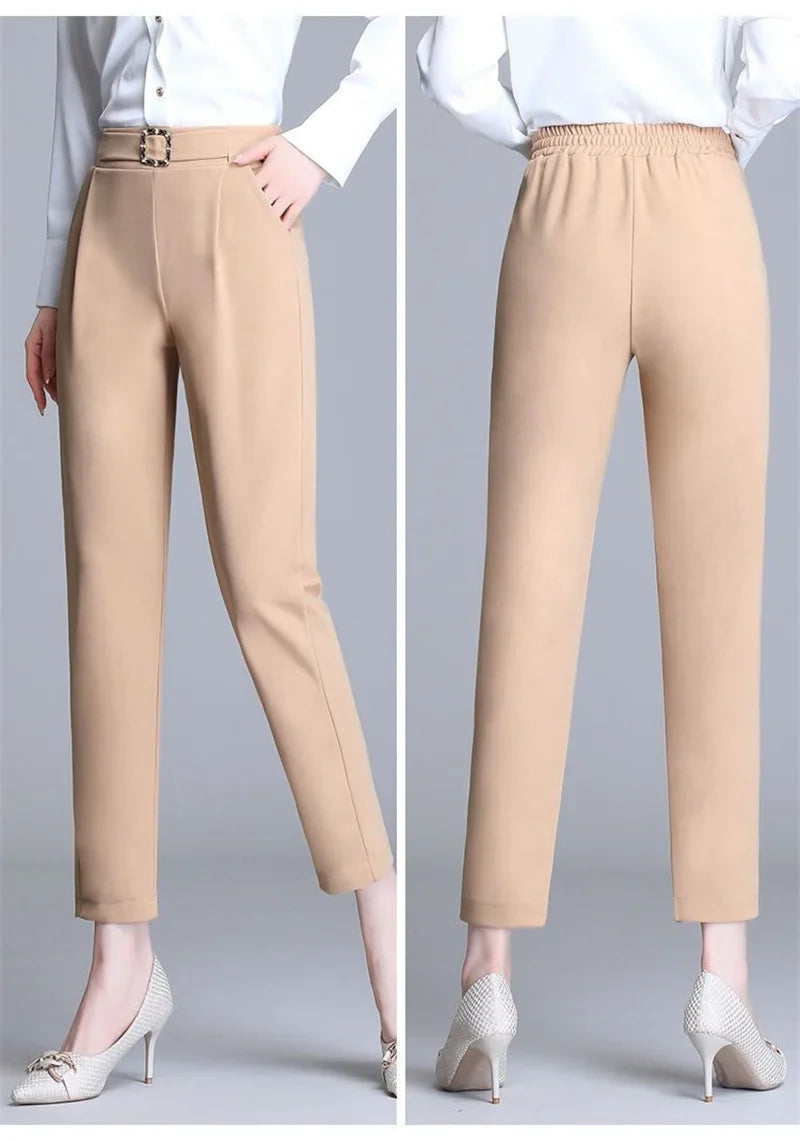 Ayla High-Waist Buckle Pants