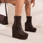 Selene Ruched Platform Wedges