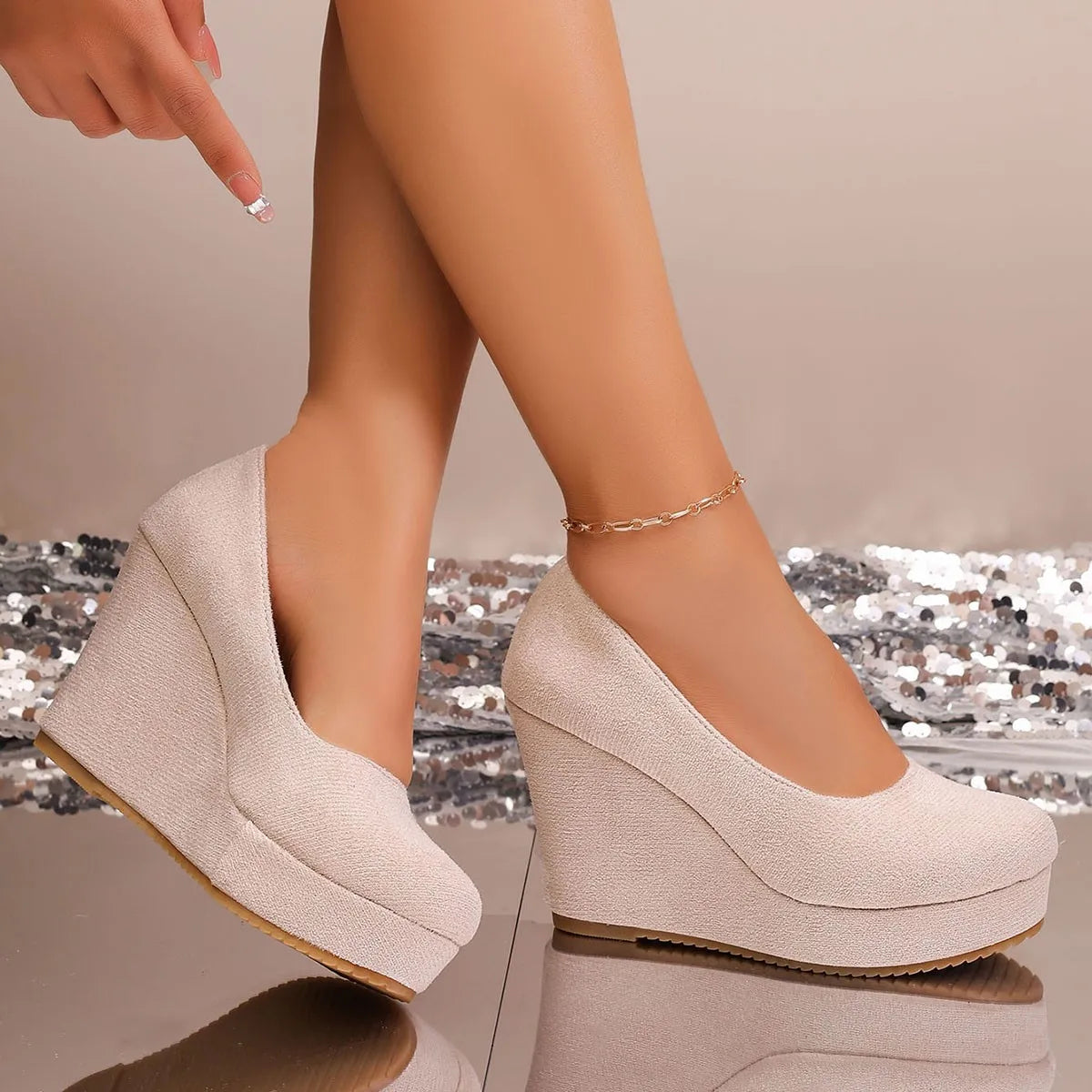 Camille Platform Wedge Pump