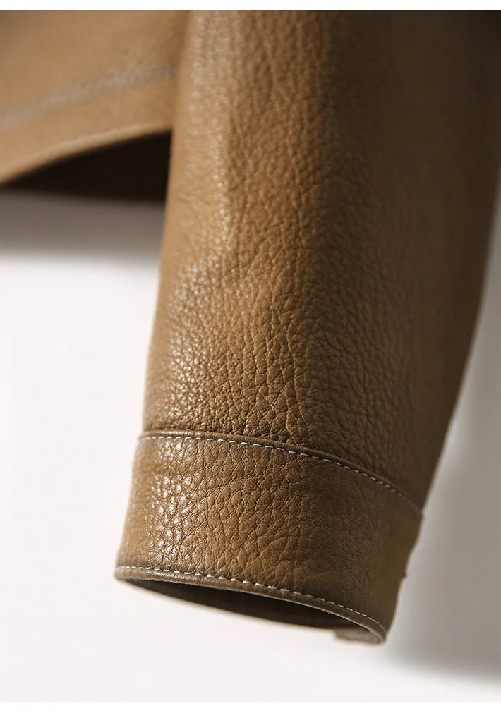 Elena Cropped Vegan Leather Jacket