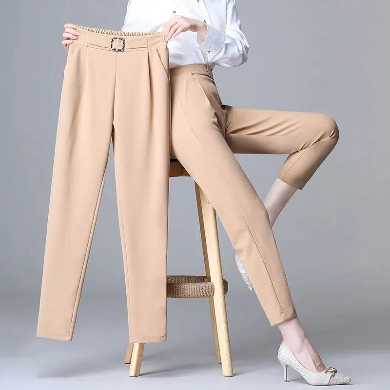 Ayla High-Waist Buckle Pants