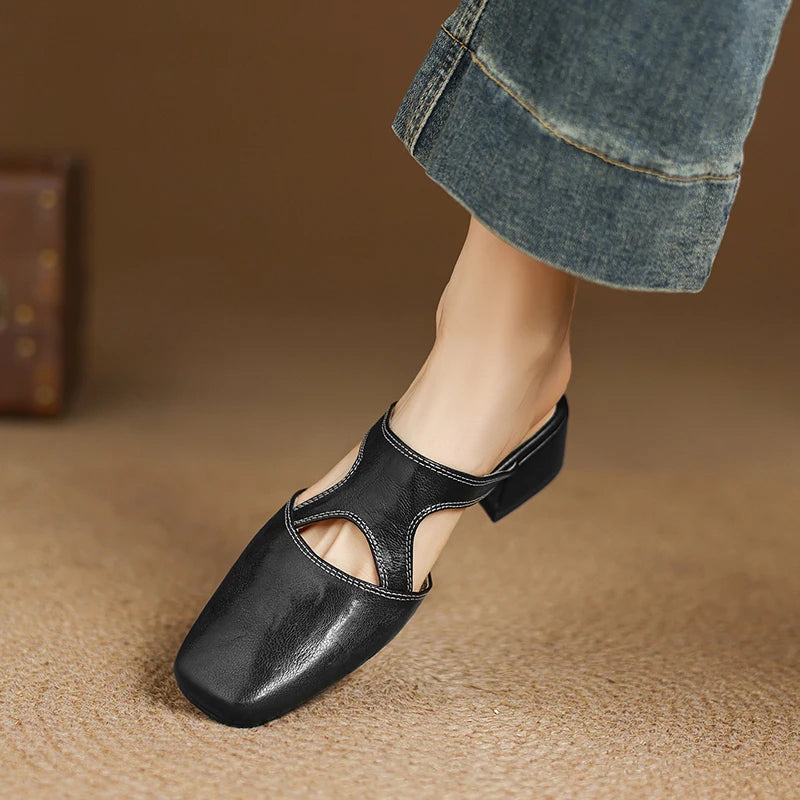 Celine Cutout Leather Mule