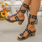 Aviana Geometric Lace-Up Sandal