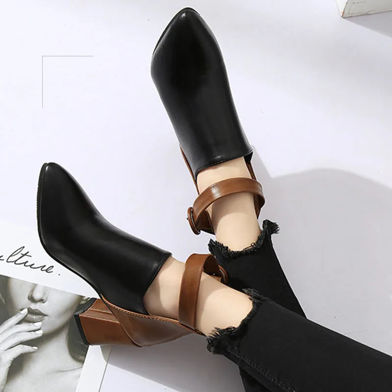 Noelle Buckle Ankle Heels