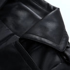 Raven Grace Double-Breasted Leather Coat