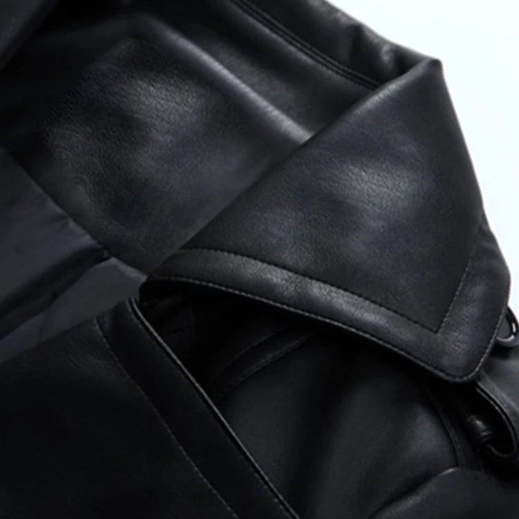 Raven Grace Double-Breasted Leather Coat