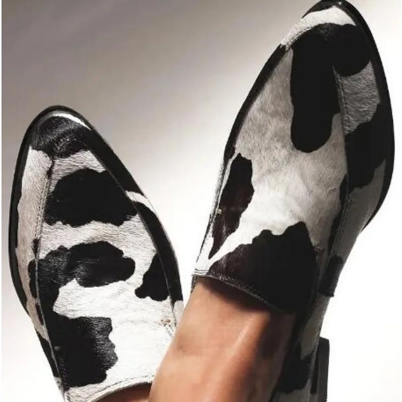 Dakota Cow Print Slip-On Loafer