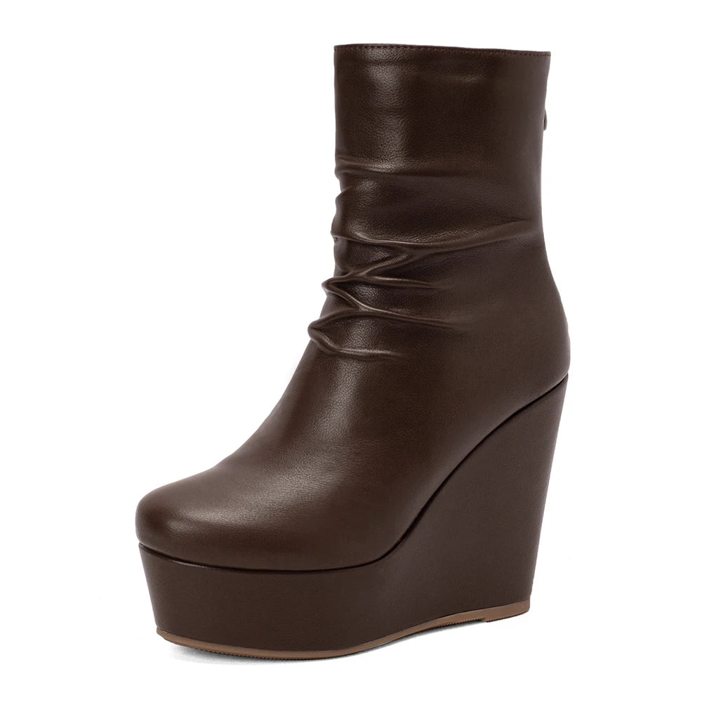 Selene Ruched Platform Wedges