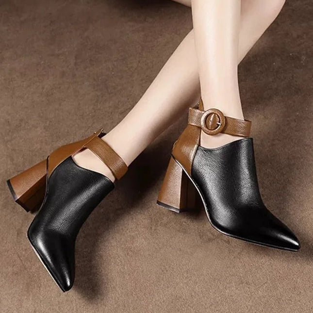 Noelle Buckle Ankle Heels