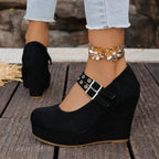Sadie Double Buckle Wedge