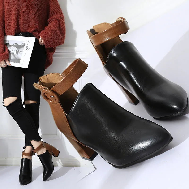 Noelle Buckle Ankle Heels