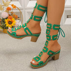 Aviana Geometric Lace-Up Sandal