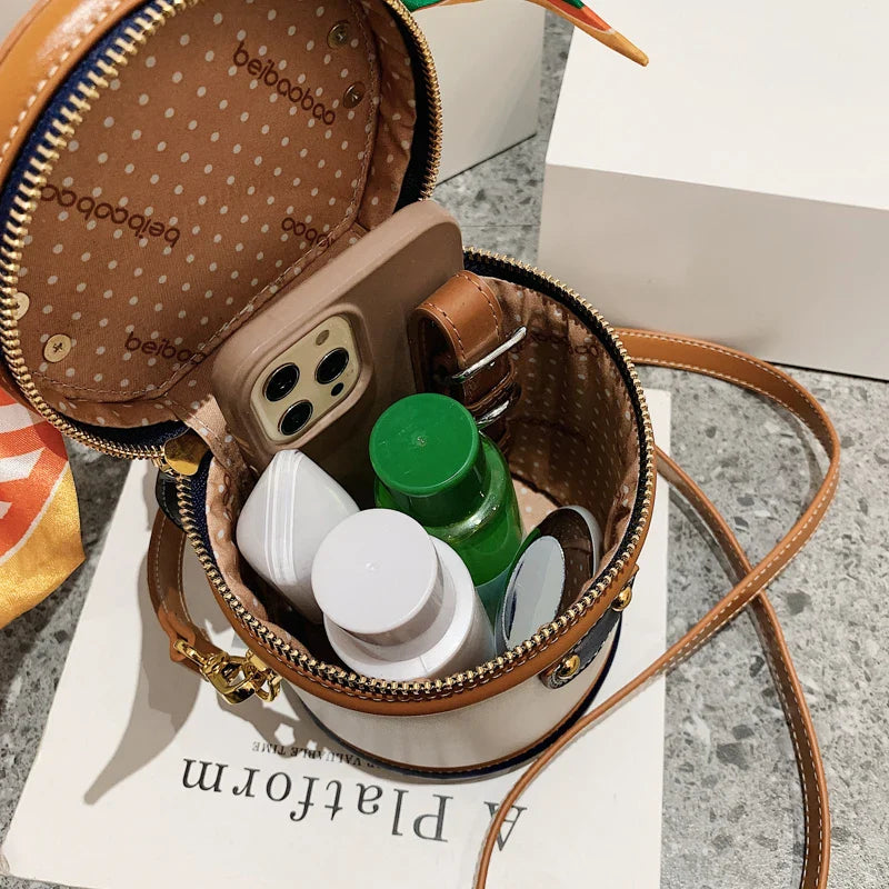 Valencia Scarf Handle Bucket Bag