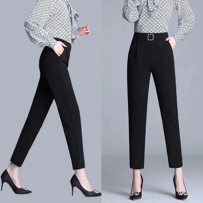 Ayla High-Waist Buckle Pants