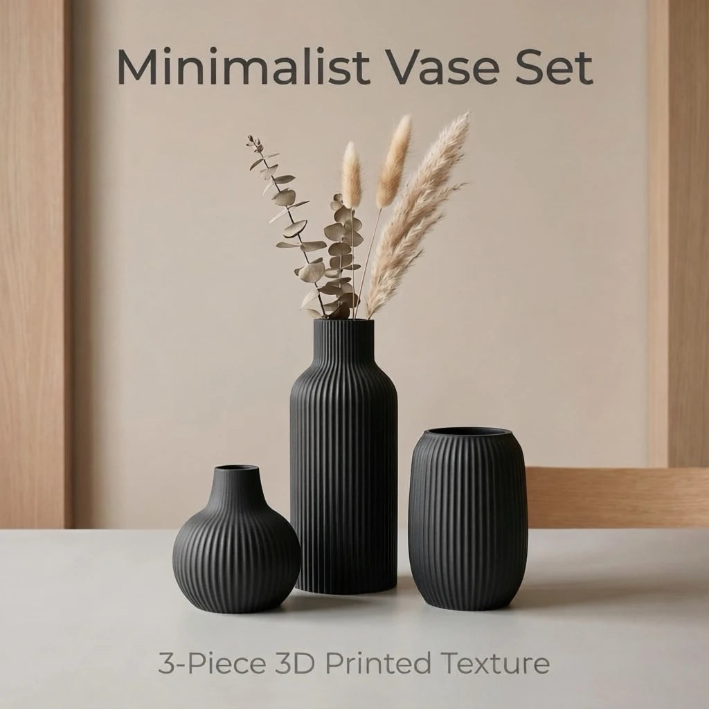 The Novella Ribbed Vase Set