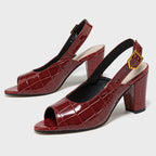 Marlowe Croc Slingback Heels