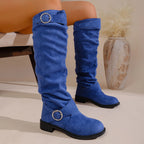 Arielle Suede Buckle Boots