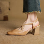 Hazel Cross-Strap Block Heel Slingback