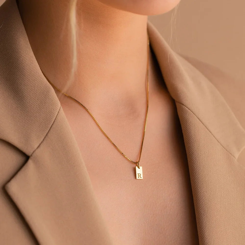 Nova Engraved Initial Necklace