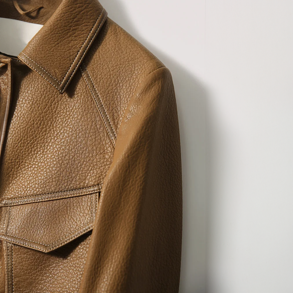 Elena Cropped Vegan Leather Jacket