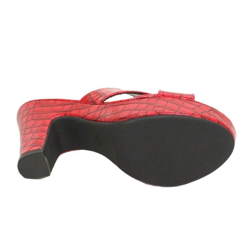 Amara Croc-Embossed Platform Sandal