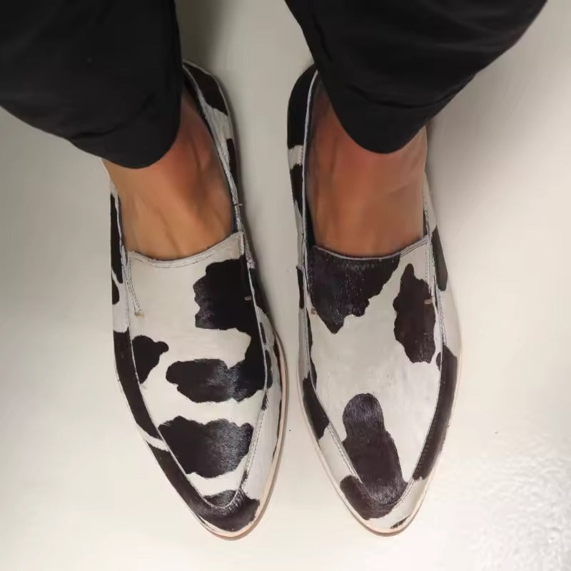 Dakota Cow Print Slip-On Loafer