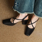 Hazel Cross-Strap Block Heel Slingback
