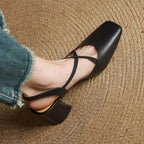 Hazel Cross-Strap Block Heel Slingback