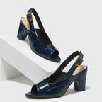 Marlowe Croc Slingback Heels