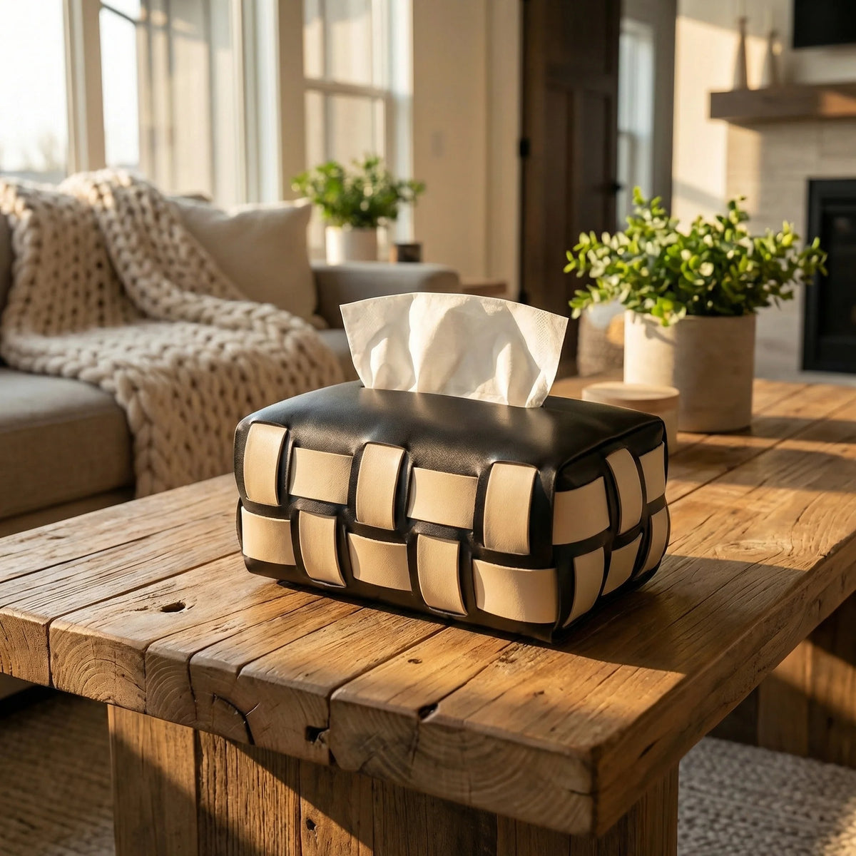 The Beaumont Checkerboard Tissue Box